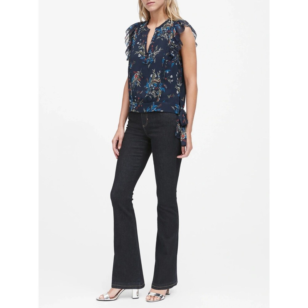 Banana Republic Floral Ruffle Blouse S NWT
